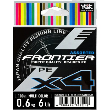 Шнур YGK FRONTIER ASSORTED X4 100м мультиколор описание и фото