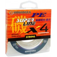 Шнур плетёный Kosadaka "SUPER LINE PE X4" 150м, clear