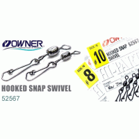 Вертлюг с застежкой Owner 52567 №18 Hooked Snap Swivel (9шт.)
