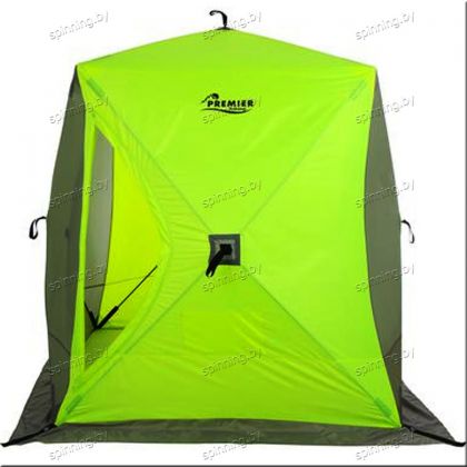 Палатка зимняя PREMIER «КУБ» 1,8×1,8м yellow lumi/gray видео, описание и фото
